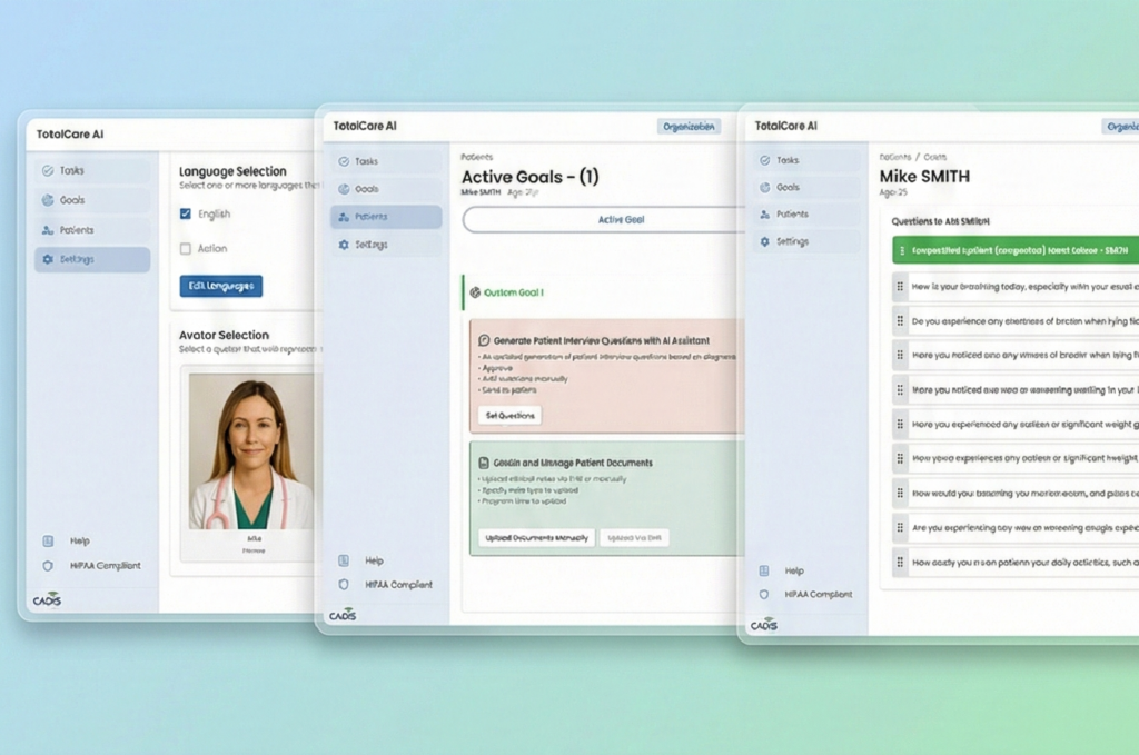 TotalCareAI â€” Active goals and patient questions workflow