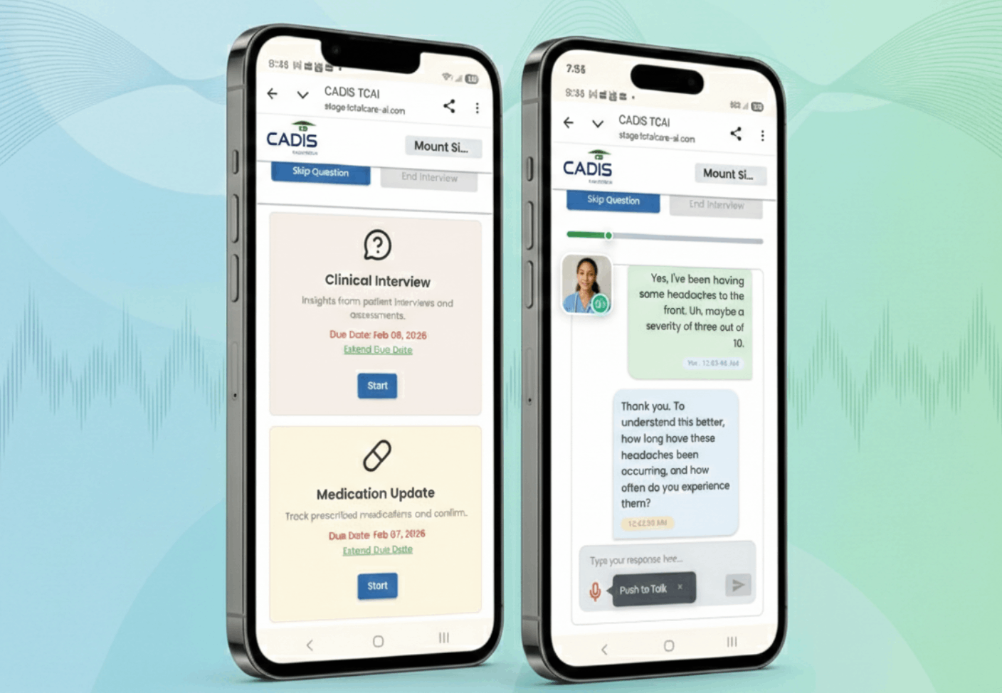 TotalCareAI â€” Patient interview on mobile